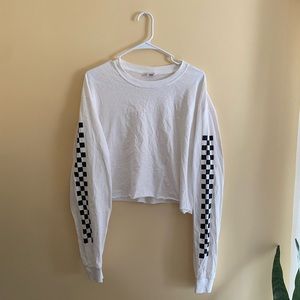 ✨3 for $10✨ NWOT - Checkered Long Sleeve Crop Tee